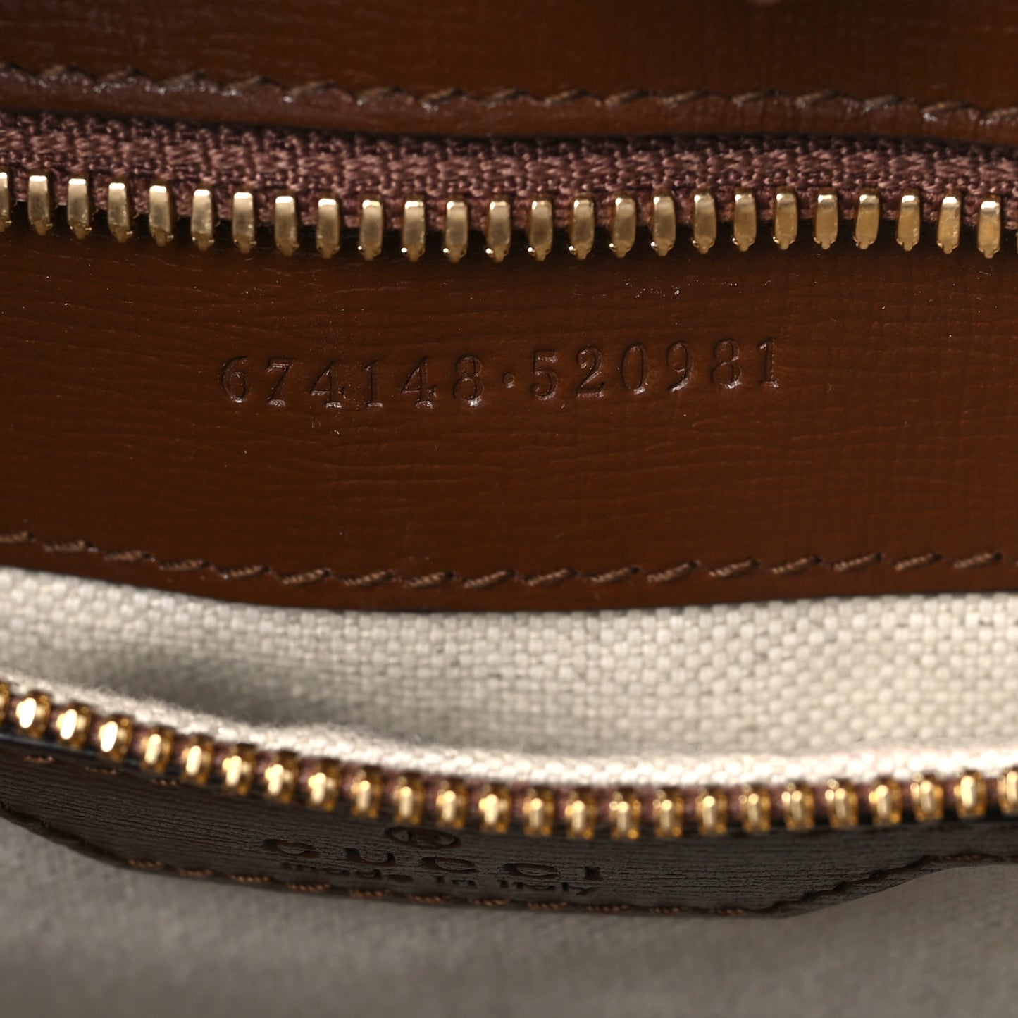 GG Supreme Monogram Azalea Calfskin Medium Retro Interlocking G Tote Bag Beige Ebony Brown Sugar