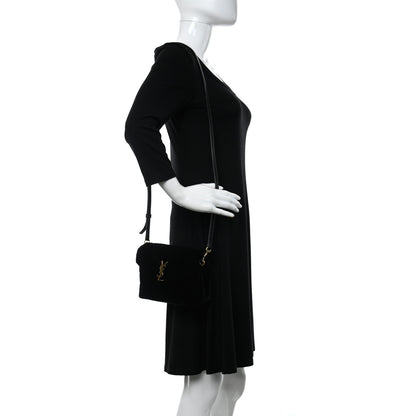 Saint Laurent Velvet Y Quilted Monogram Toy Loulou Chain Satchel French Black 2 of 11