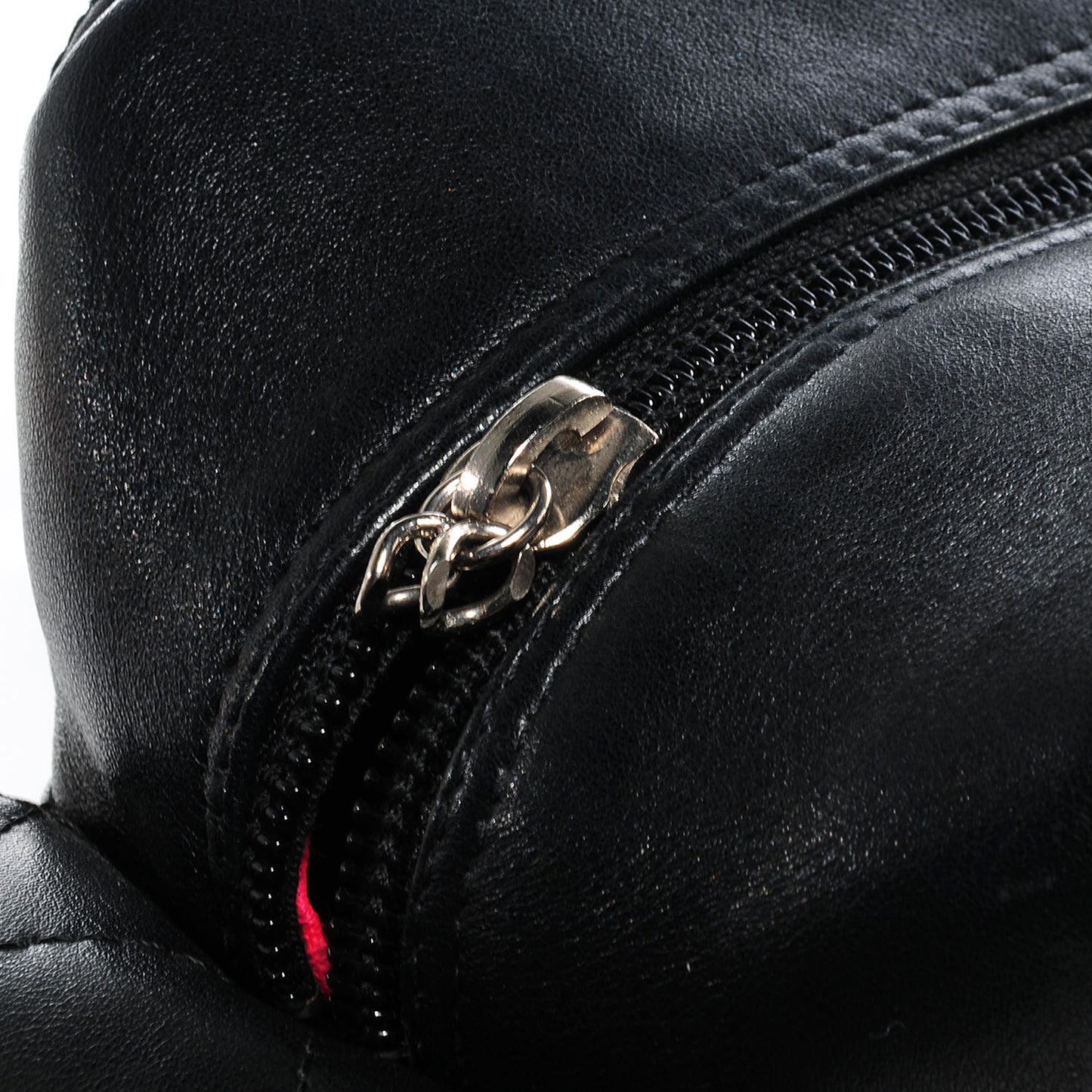 Calfskin Quilted Large Cambon Multipocket Reporter Black White