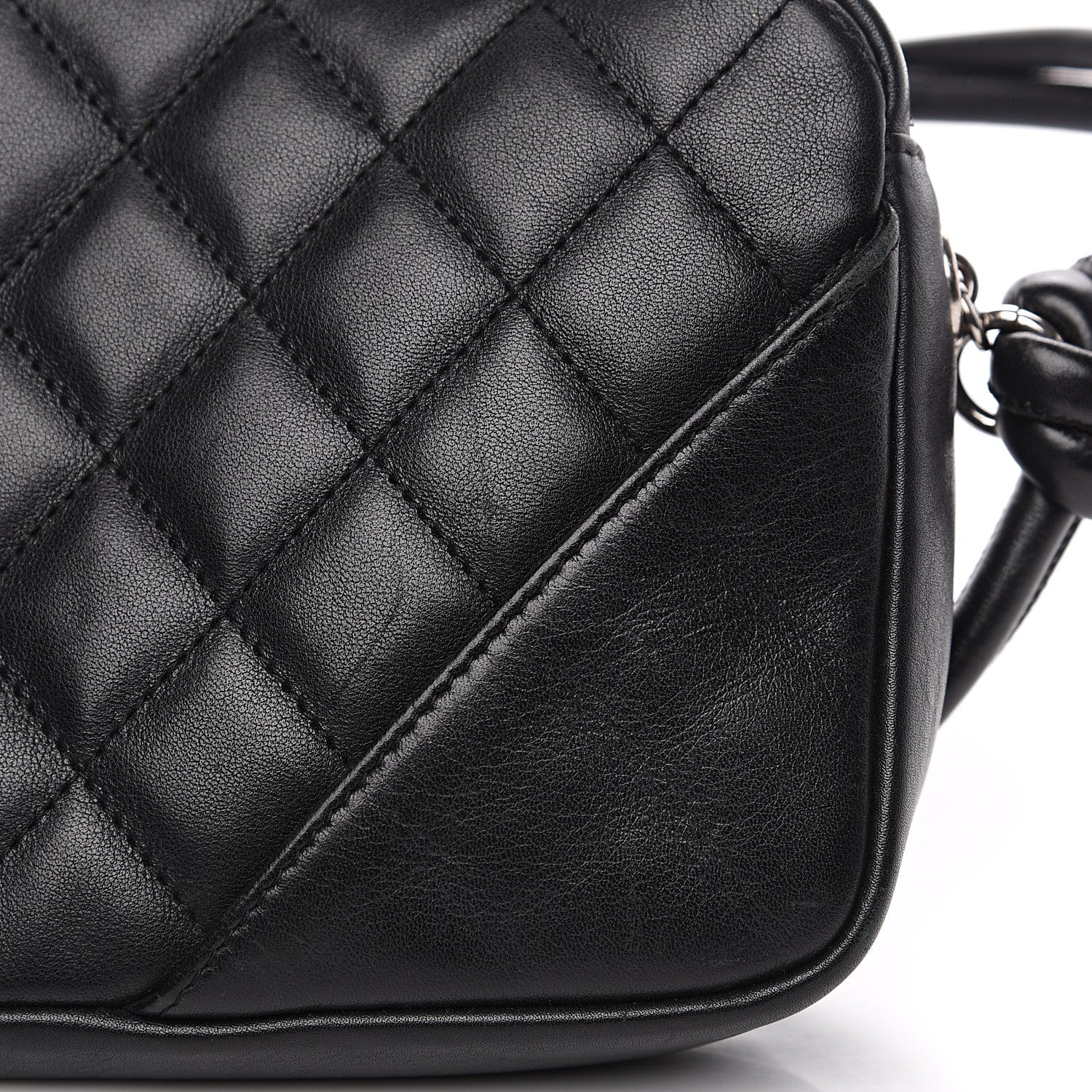 Chanel Calfskin Quilted Cambon Pochette Black White 10 of 13