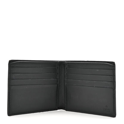Gucci GG Supreme Monogram Selleria Calfskin Wolf Nice Bi-Fold Wallet Beige Ebony Multicolor Black 5 of 12