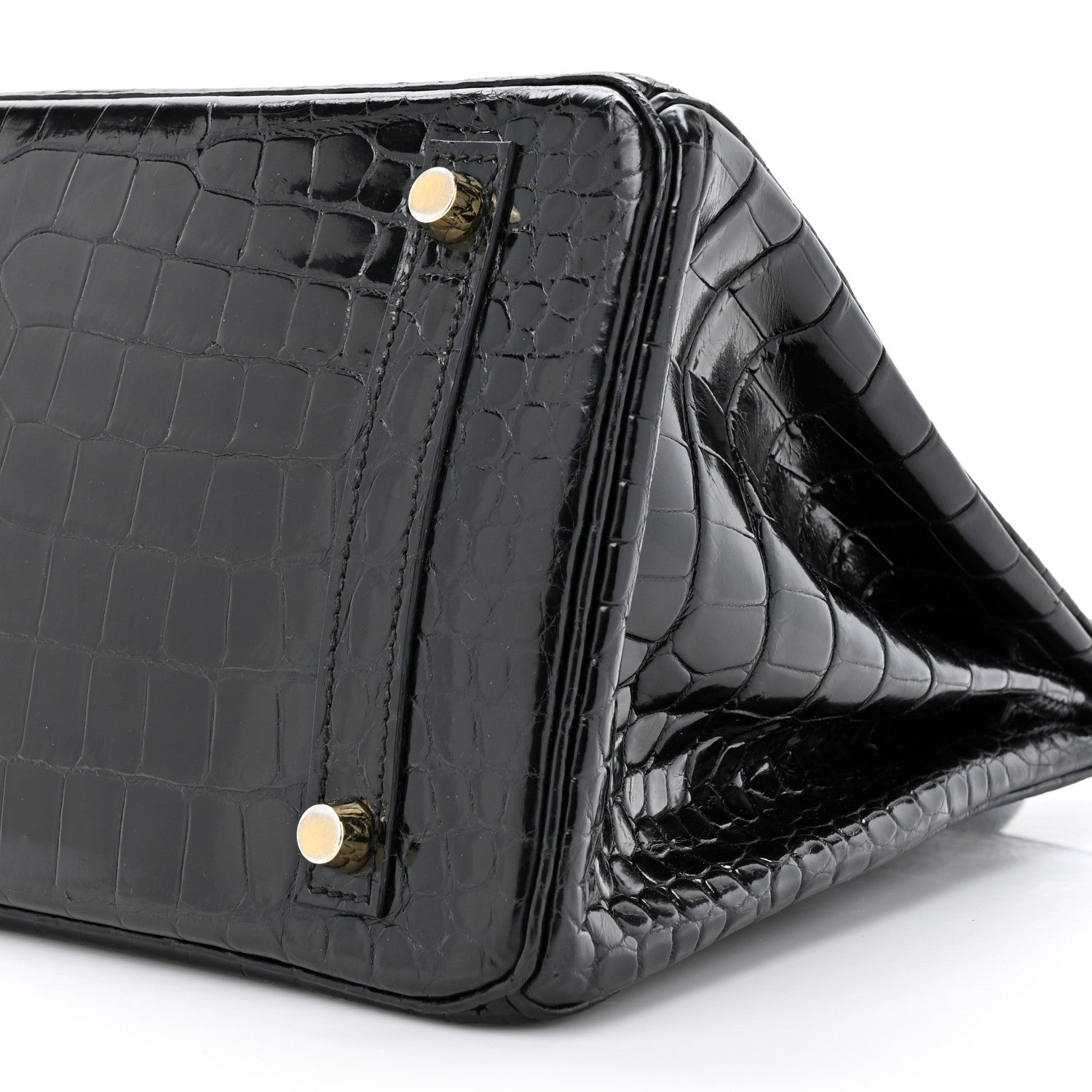Hermes Shiny Porosus Crocodile Birkin 30 Black 9 of 15