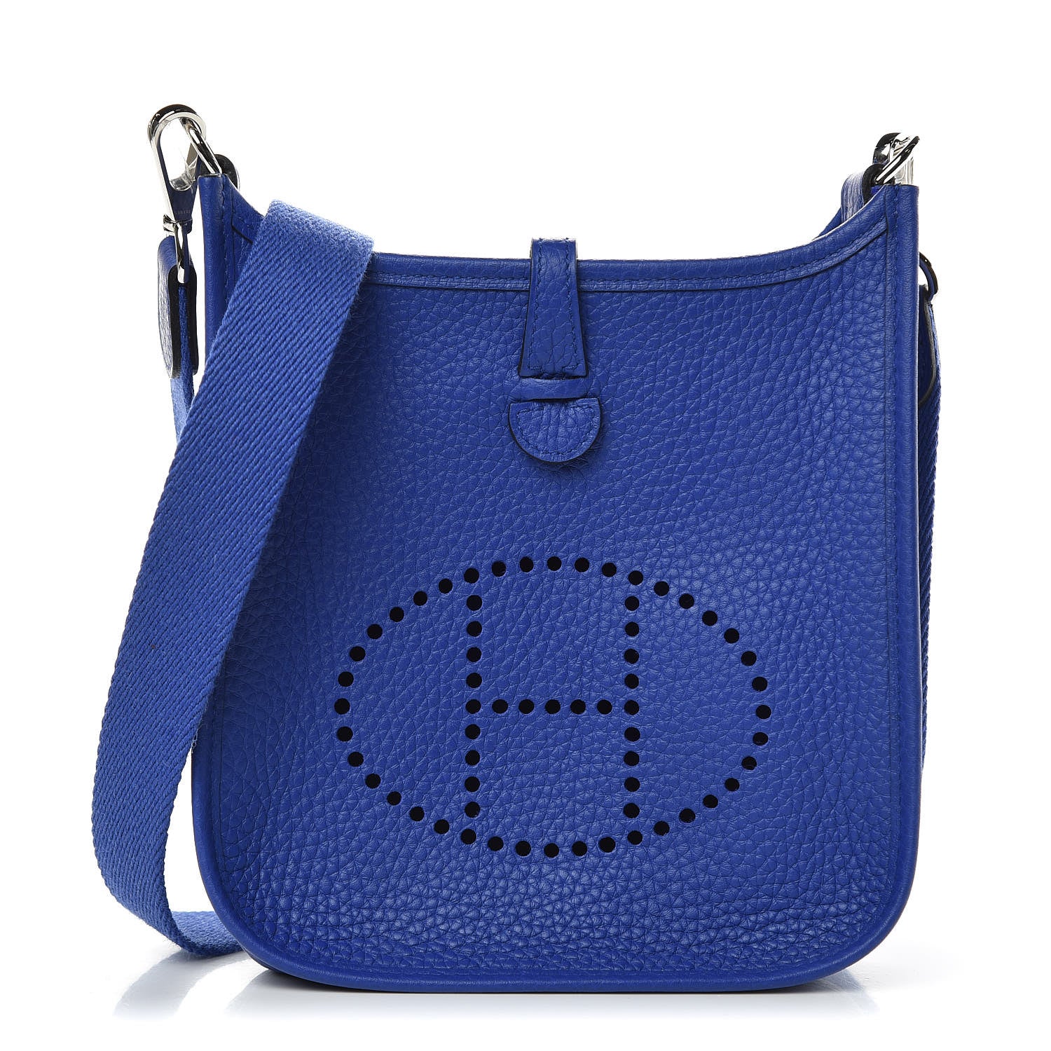Hermes Taurillon Clemence Evelyne TPM Bleu Electrique 1 of 11
