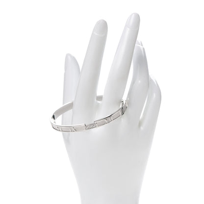 Tiffany 18K White Gold Diamond Atlas Closed Hinged Bangle Bracelet 2 of 6