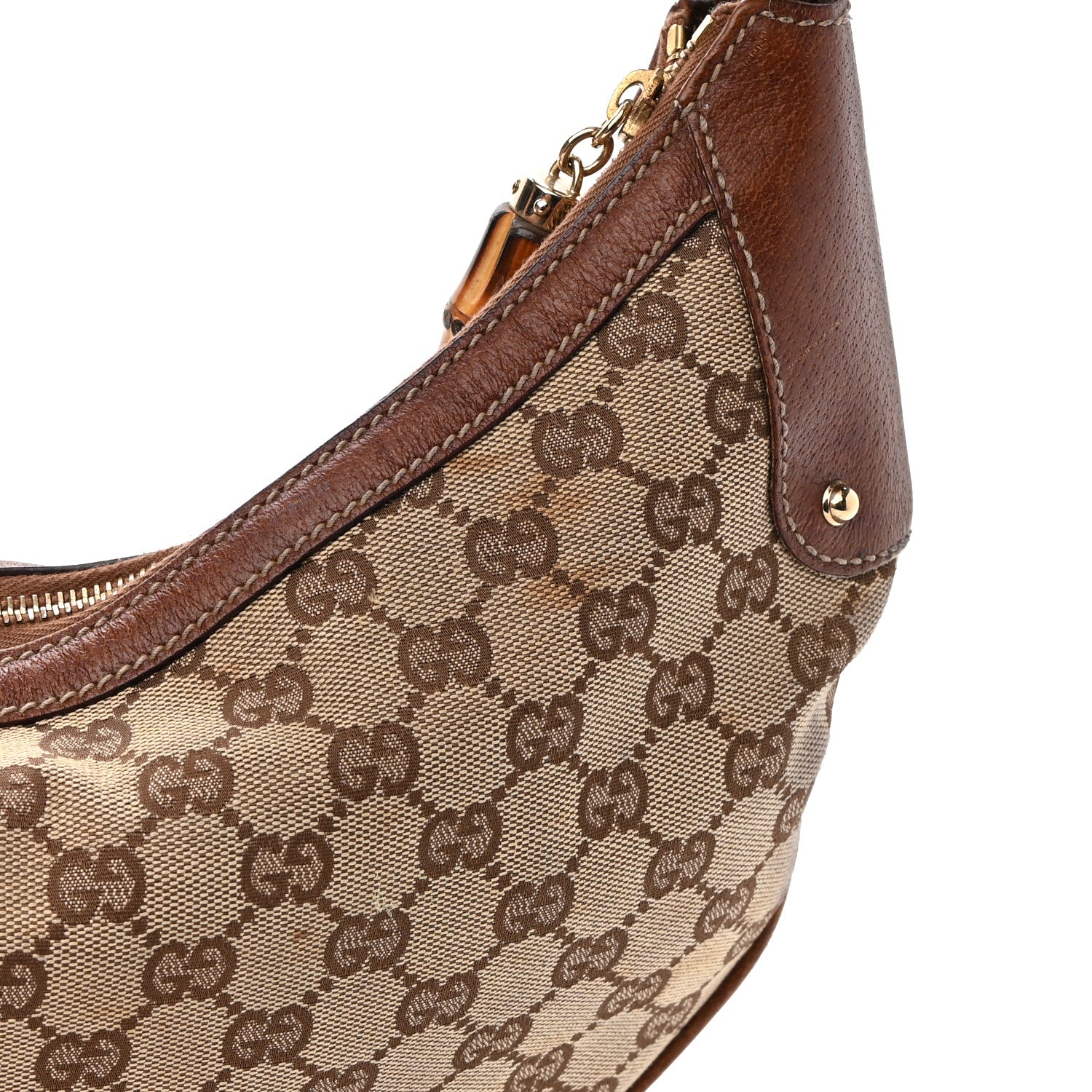Gucci Monogram Bamboo Ring Hobo Brown 12 of 14