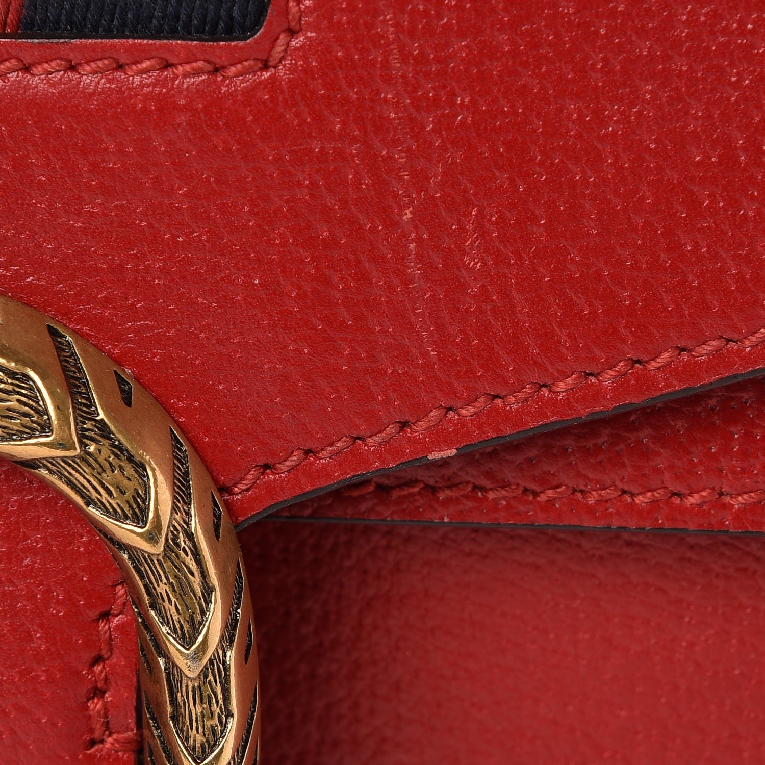 Gucci Textured Calfskin Web Medium Dionysus Shoulder Bag Hibiscus Red 8 of 18