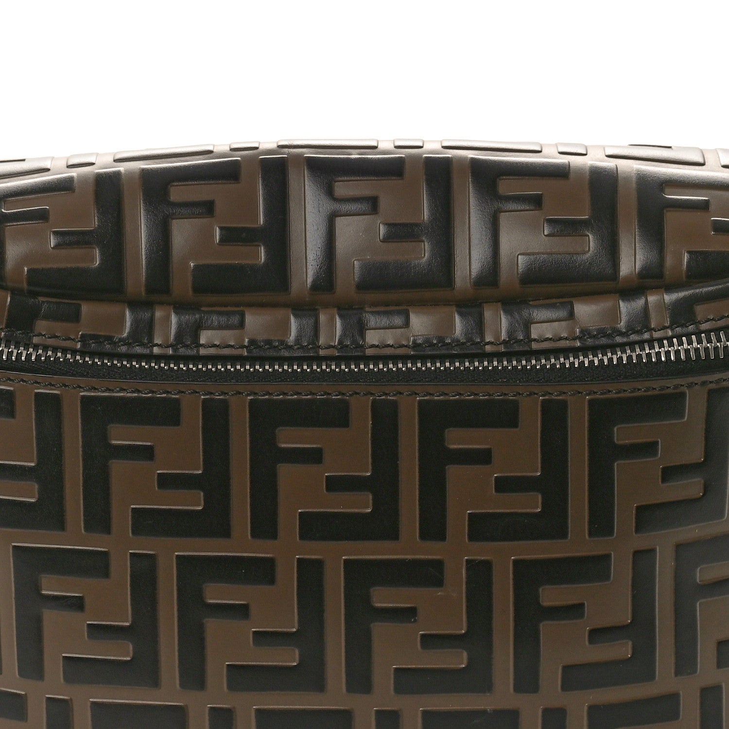 Fendi Vitello Century Bi-Color FF 1974 Embossed Belt Bag Maya Black 8 of 10