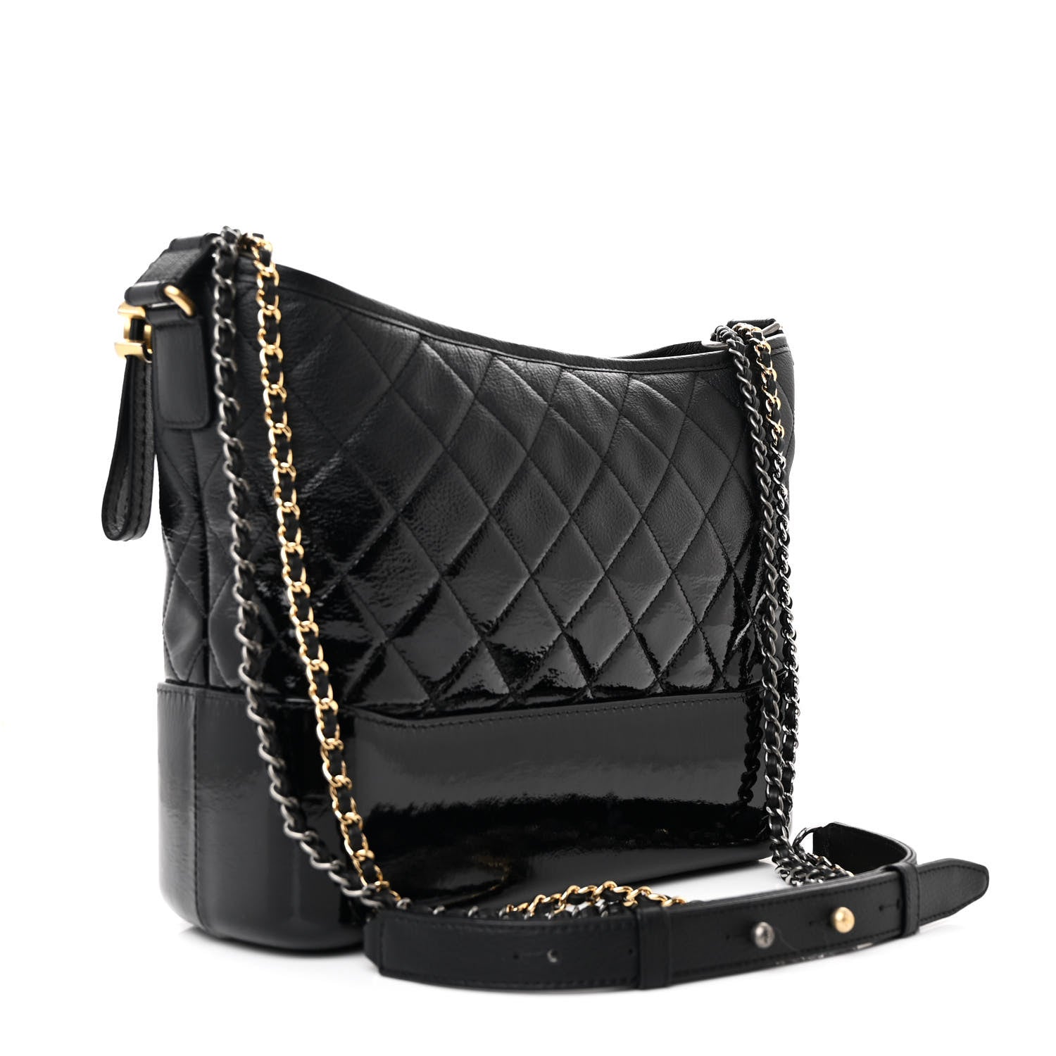 Chanel Aged Calfskin Quilted Medium Gabrielle Hobo Black 3 of 12