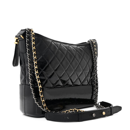 Chanel Aged Calfskin Quilted Medium Gabrielle Hobo Black 3 of 12