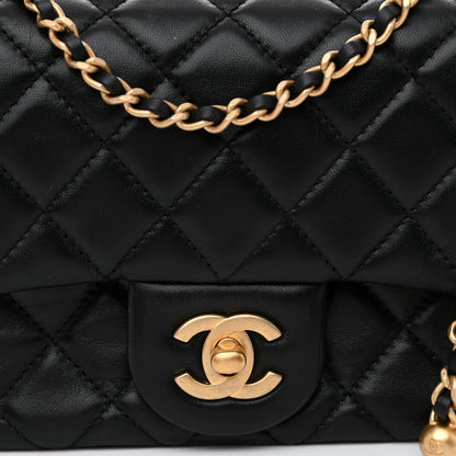 Chanel Lambskin Quilted Mini Pearl Crush Flap Black 7 of 10