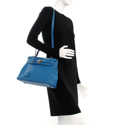 Hermes Togo Kelly Retourne 32 Bleu Izmir 2 of 35