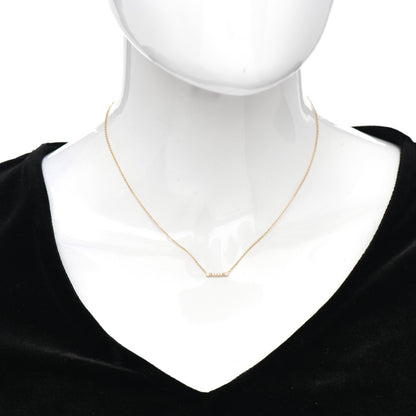 Tiffany 18K Rose Gold Diamond Fleur de Lis Key Bar Pendant Necklace 2 of 5