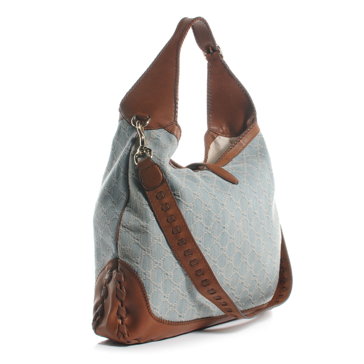 Blue Denim Jackie Monogram Hobo
