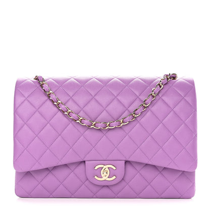 Chanel Caviar Quilted Maxi Double Flap Purple 1 of 9