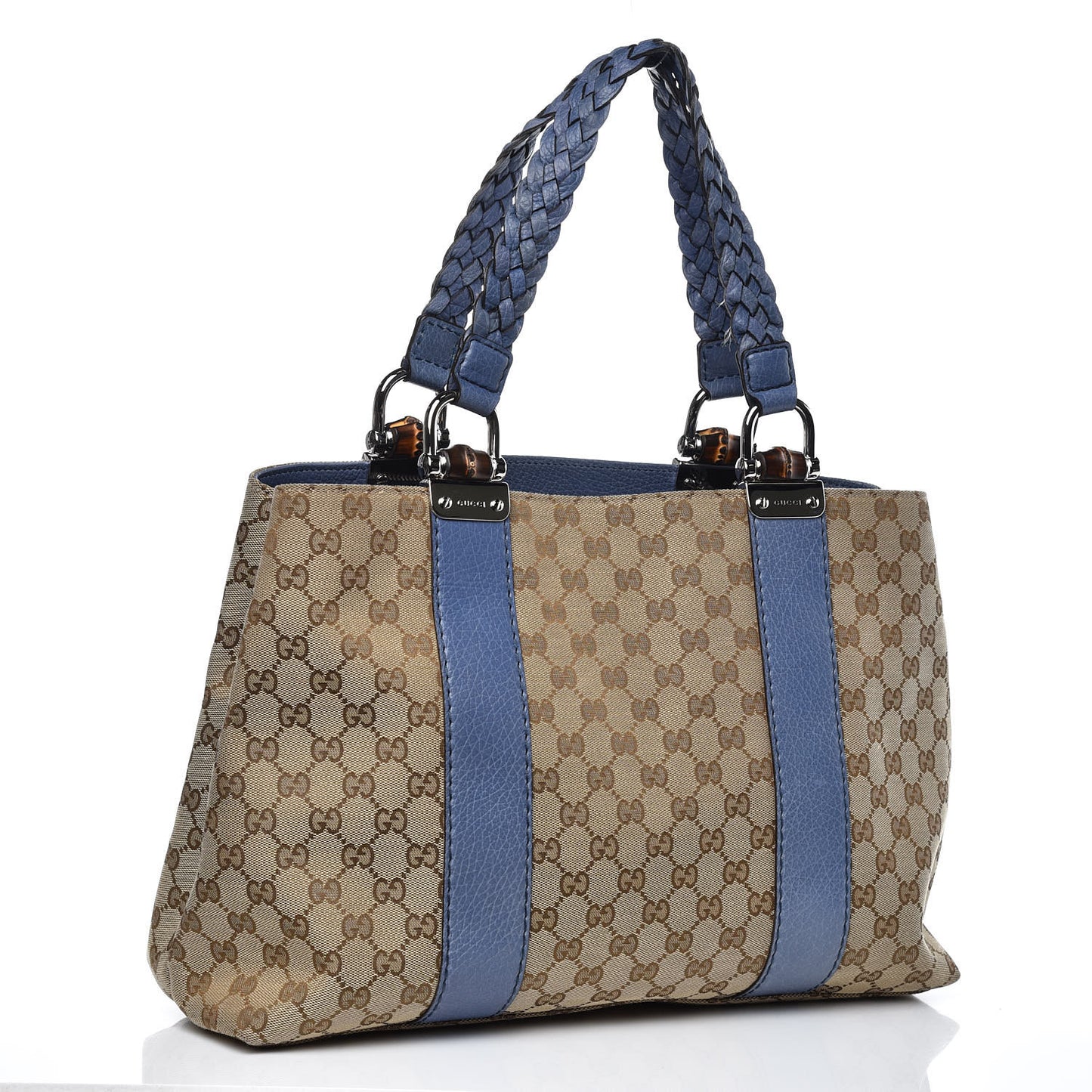 Monogram Medium Bamboo Bar Tote Blue