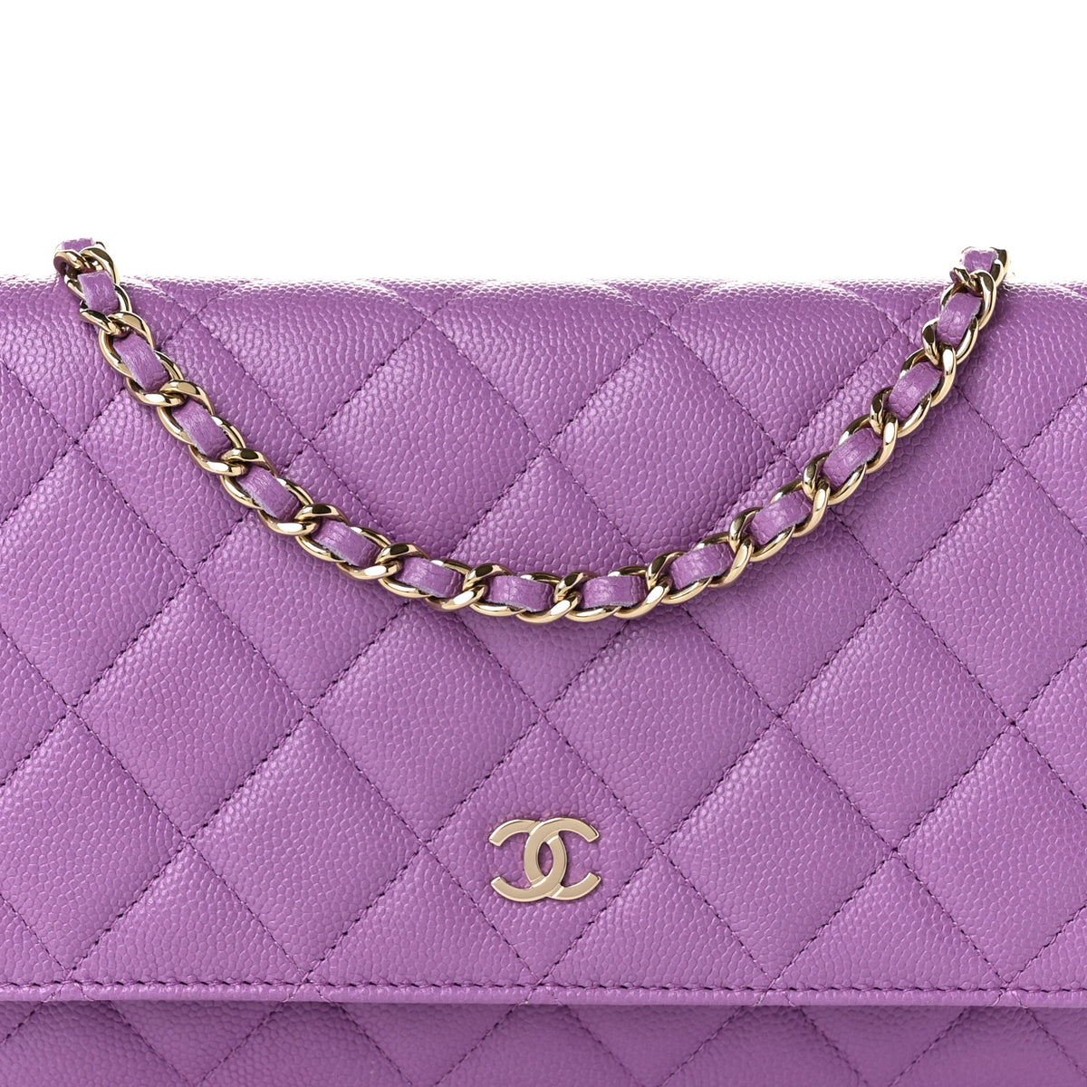 Chanel Caviar Quilted Wallet on Chain WOC Purple 9 of 13