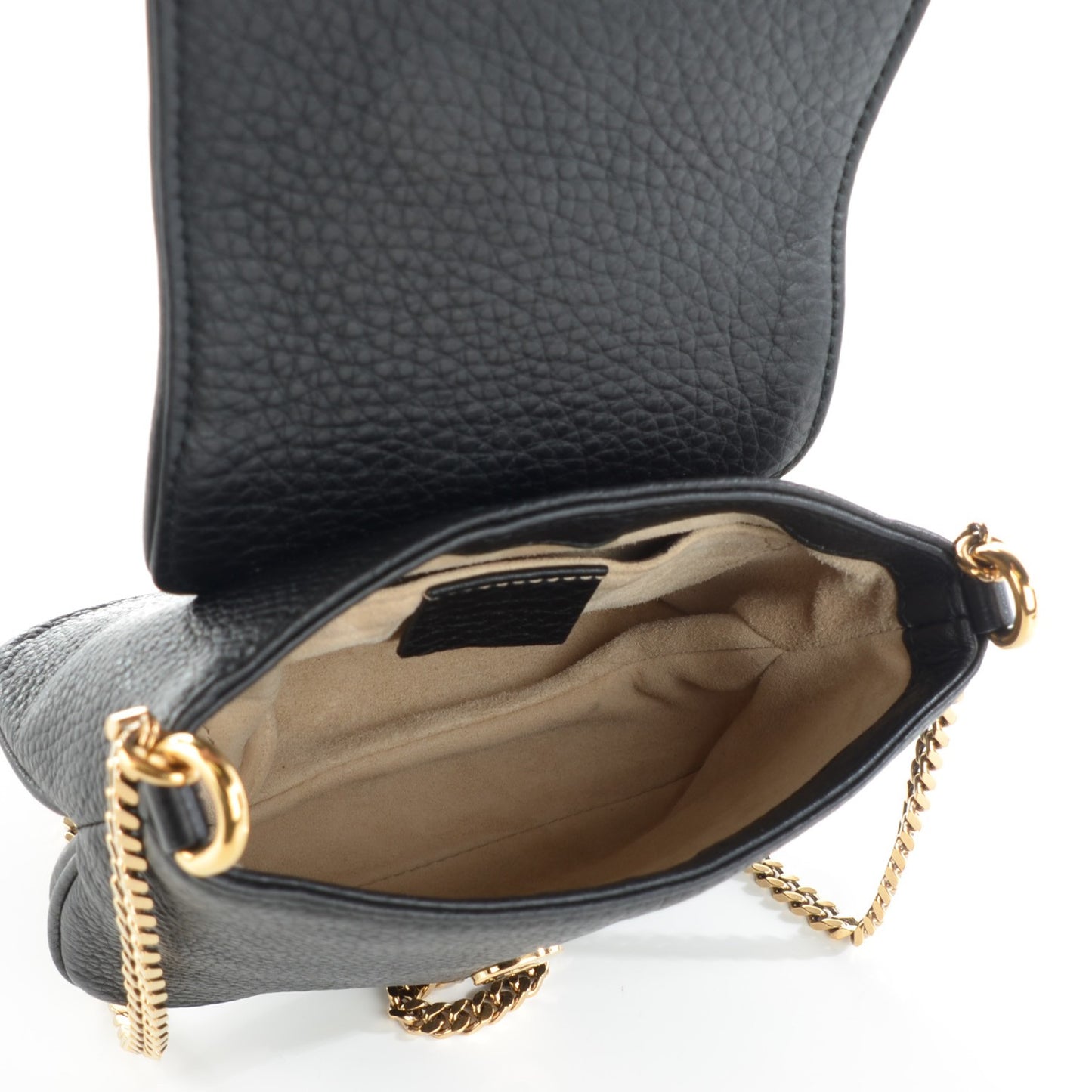 Pebbled Calfskin Small 1973 Chain Shoulder Bag Black