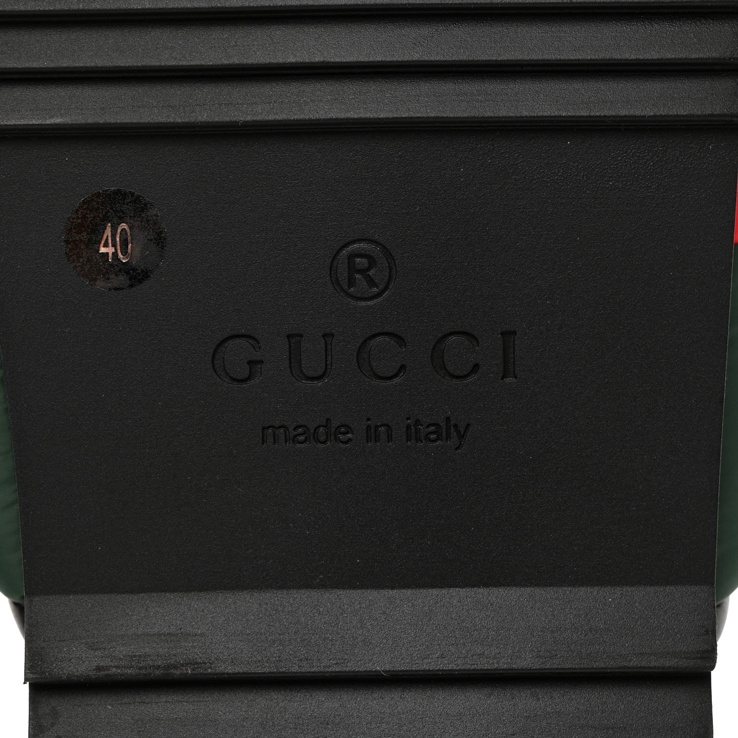 Gucci Nylon Web Womens Slide Sandals 40 Black Green Red 8 of 9