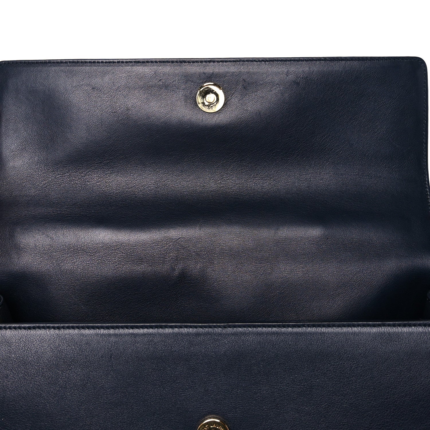 Saint Laurent Calfskin Medium Moujik Top Handle Bag Navy 11 of 12