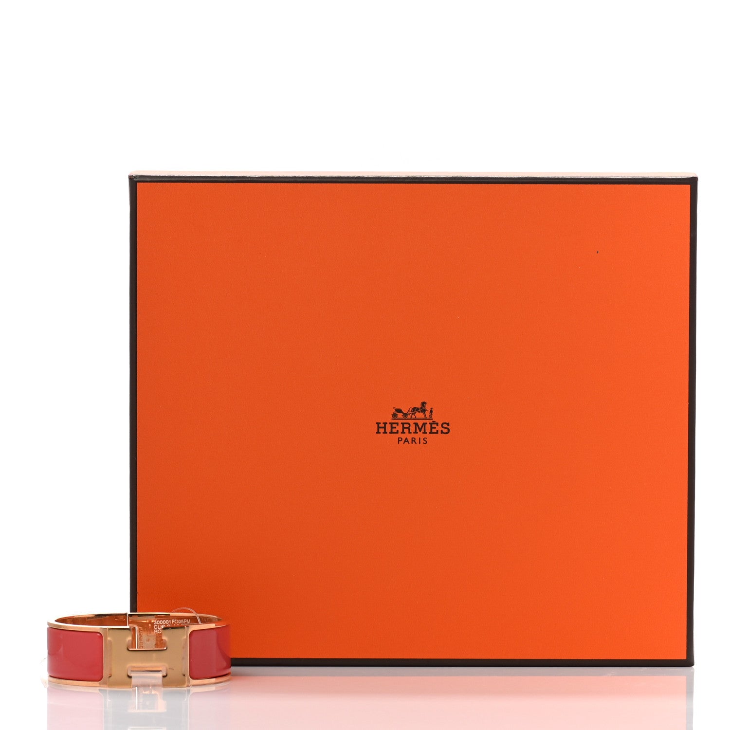 Hermes Enamel Wide Clic Clac H Bracelet PM Rouge Corail 6 of 6