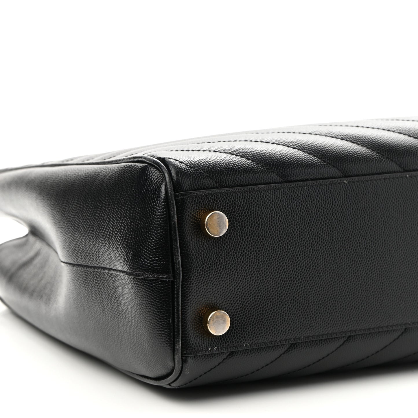 Grain De Poudre Matelasse Chevron Monogram Shopping Bag Black