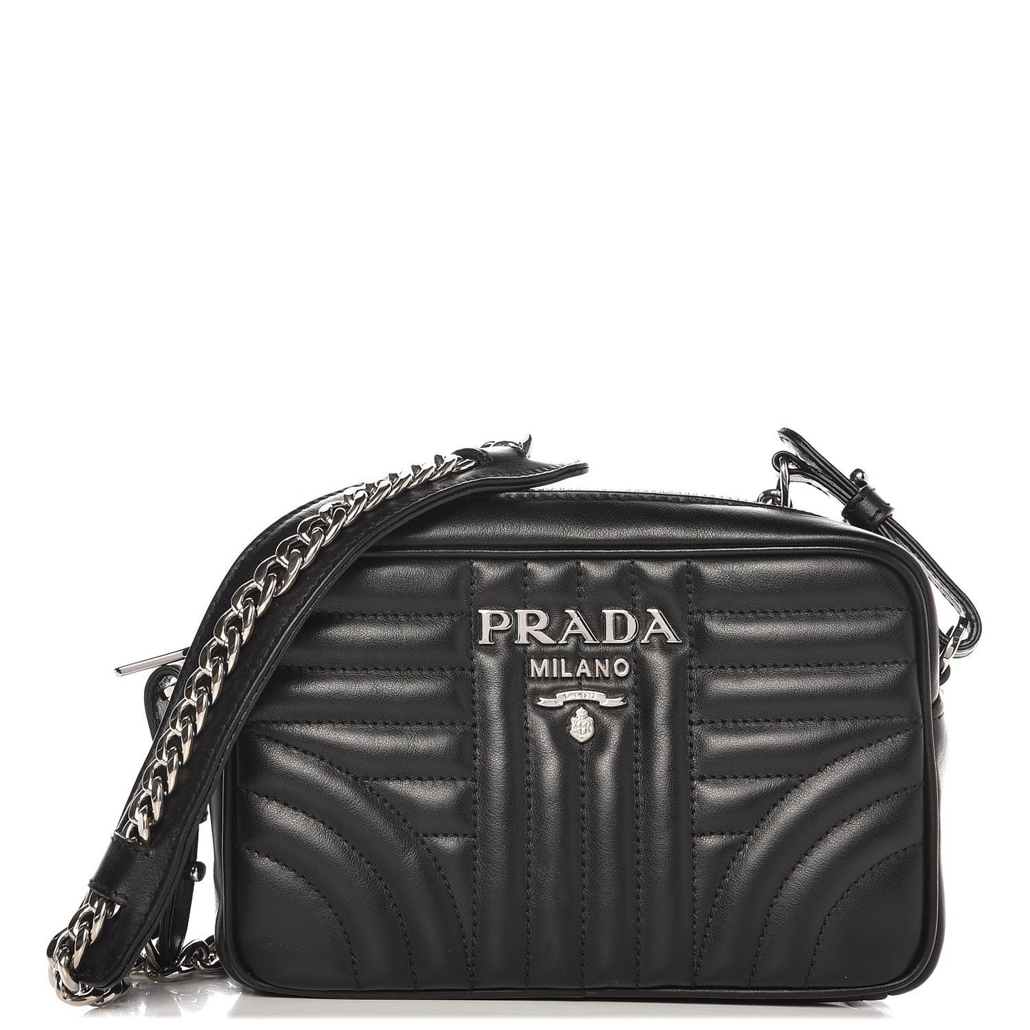 Soft Calfskin Diagramme Crossbody Bag Black