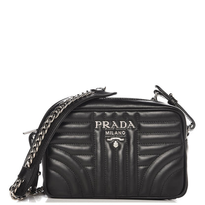 Prada Soft Calfskin Diagramme Crossbody Bag Black 1 of 7