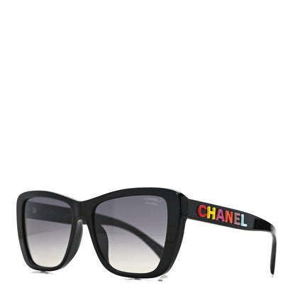 Chanel Acetate Polarized Butterfly Sunglasses 71548A Black 1 of 9