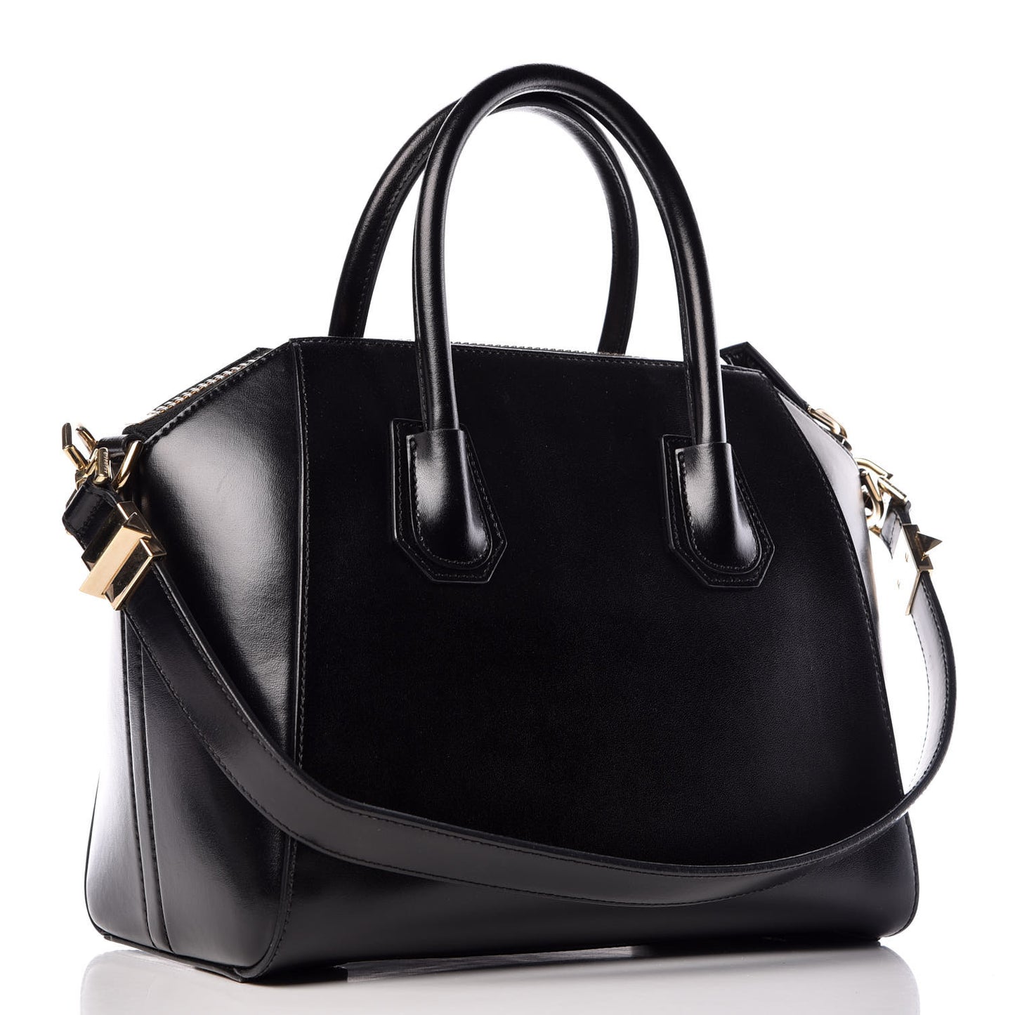 Shiny Lord Calfskin Small Antigona Black