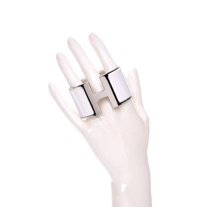 Hermes Enamel Extra Wide Clic Clac H Bracelet PM White 2 of 5