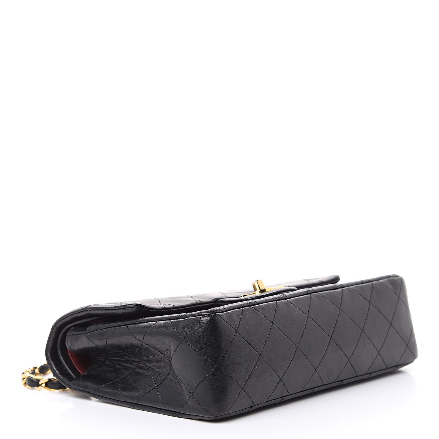 Lambskin Quilted Small Double Flap Black