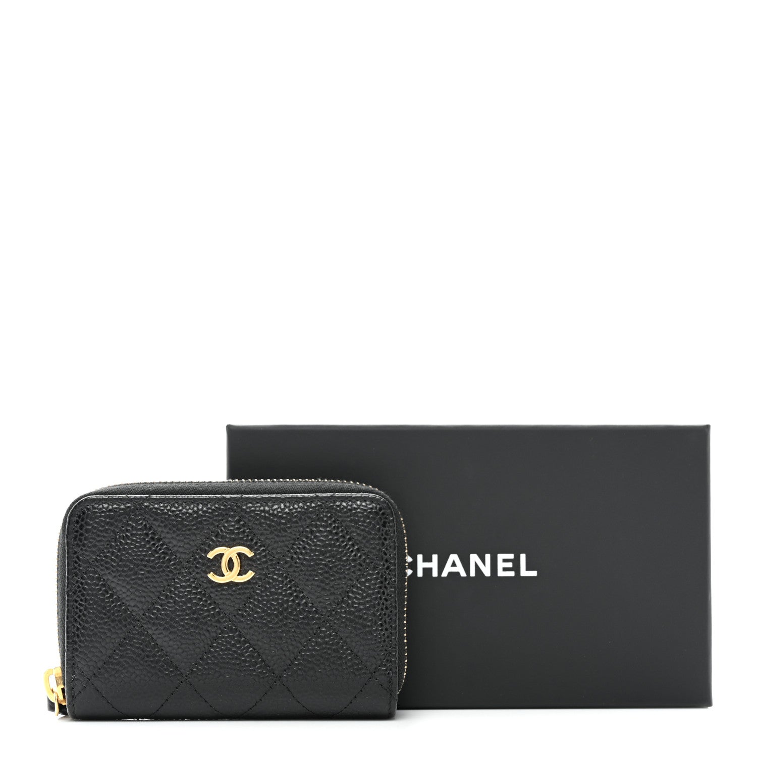 Chanel Caviar Quilted Zip Coin Purse Black 8 of 8