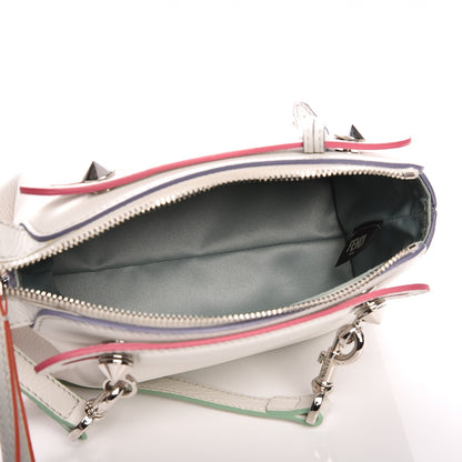 Fendi Vitello Dolce Crystal Croc Tail Mini By The Way Boston Bag White Ice Multicolor 5 of 8