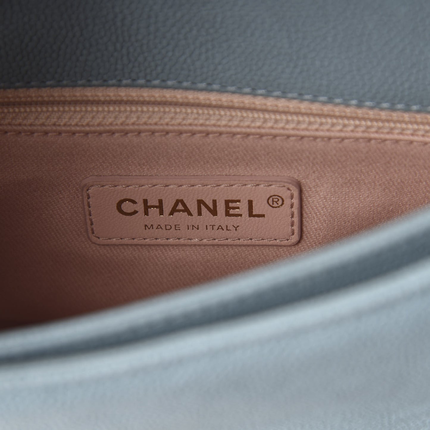 Caviar Quilted Thread Around Single Flap Blue