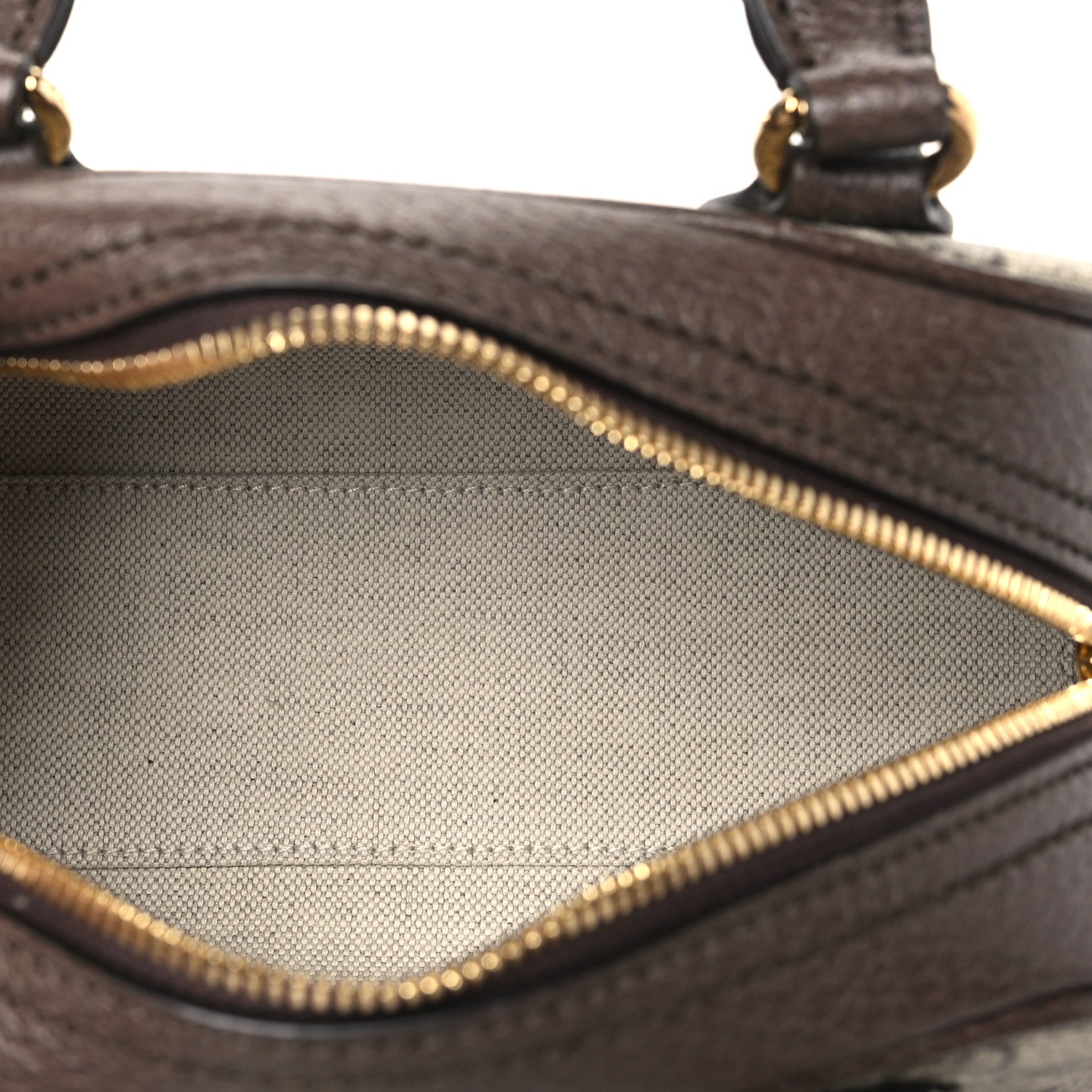 Gucci GG Supreme Monogram Textured Dollar Calfskin Web Mini Ophidia Top Handle Bowler Bag Beige Ebony New Acero 5 of 10