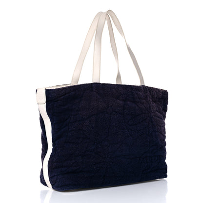 Chanel Terry Cotton CC Beach Tote Navy White 3 of 21