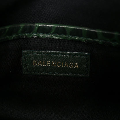 Balenciaga Shiny Supple Calfskin Crocodile Embossed Gold Metallic Edge Hardware Nano City Green 7 of 12