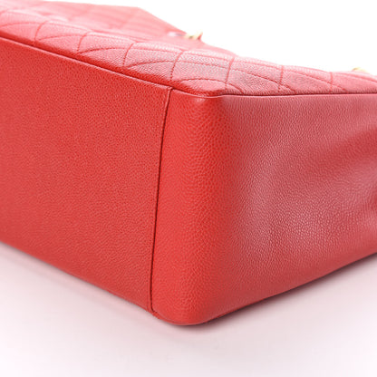 Chanel Caviar Quilted Grand Shopping Tote GST Red 9 of 11