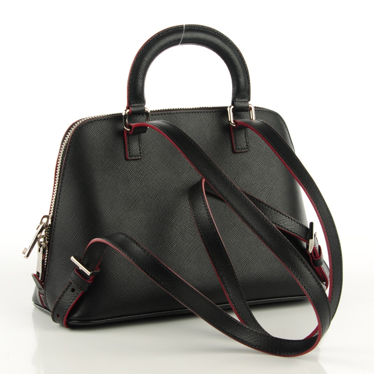 Saffiano Lux Promenade Backpack Black Rosso