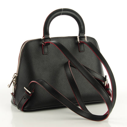 Prada Saffiano Lux Promenade Backpack Black Rosso 3 of 9