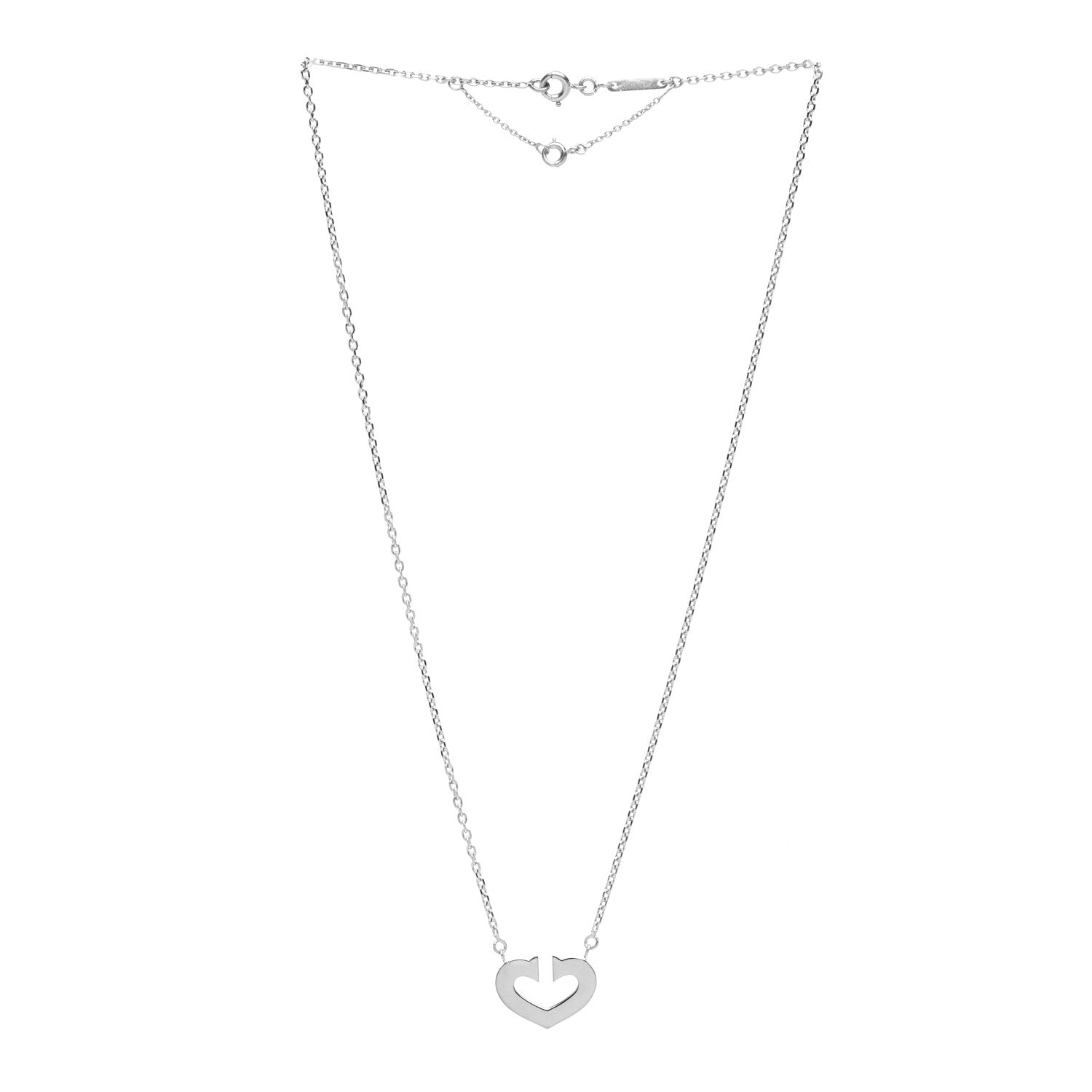 Cartier 18K White Gold Medium Hearts and Symbols Necklace 3 of 4