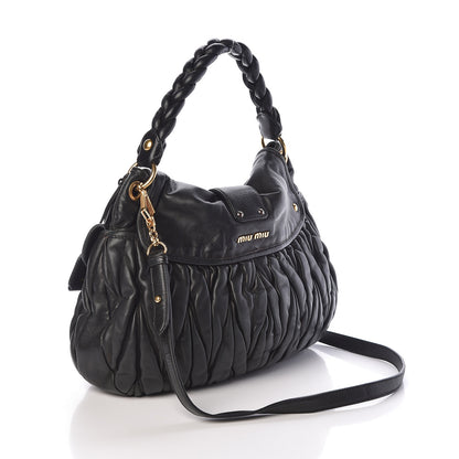 Miu Miu Nappa Matelasse Coffer Hobo Black 3 of 9