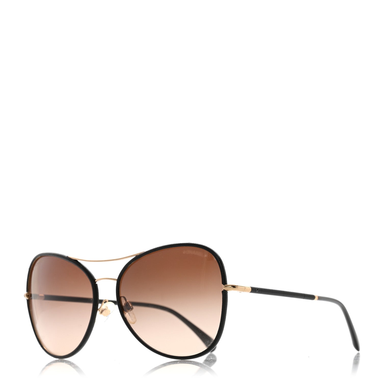 Chanel Aviator CC Sunglasses Gold Black 1 of 8