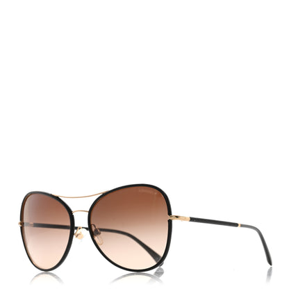 Chanel Aviator CC Sunglasses Gold Black 1 of 8