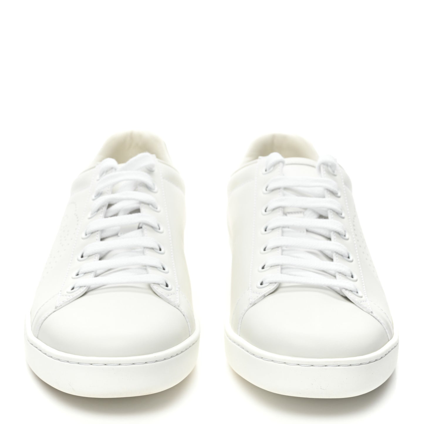 Calfskin Interlocking G Perforated Womens Ace Sneakers 40 White Grey Sky