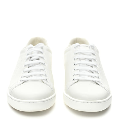 Gucci Calfskin Interlocking G Perforated Womens Ace Sneakers 40 White Grey Sky 2 of 9