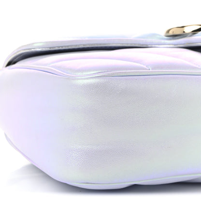 Gucci Iridescent Nappa Chevron Matelasse Small GG Marmont Shoulder Bag Iridescent Snow Light Blue 16 of 19