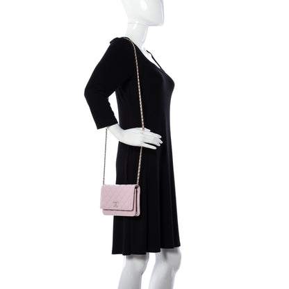 Chanel Caviar Quilted Coco Candy Wallet On Chain WOC Light Pink 2 of 12