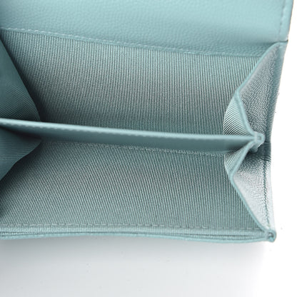 Chanel Caviar Quilted Flap Card Holder Wallet Light Blue 5 of 9