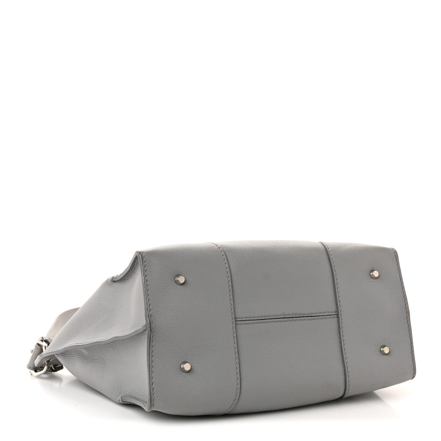 Grained Calfskin Medium Legend Satchel Grey Melange